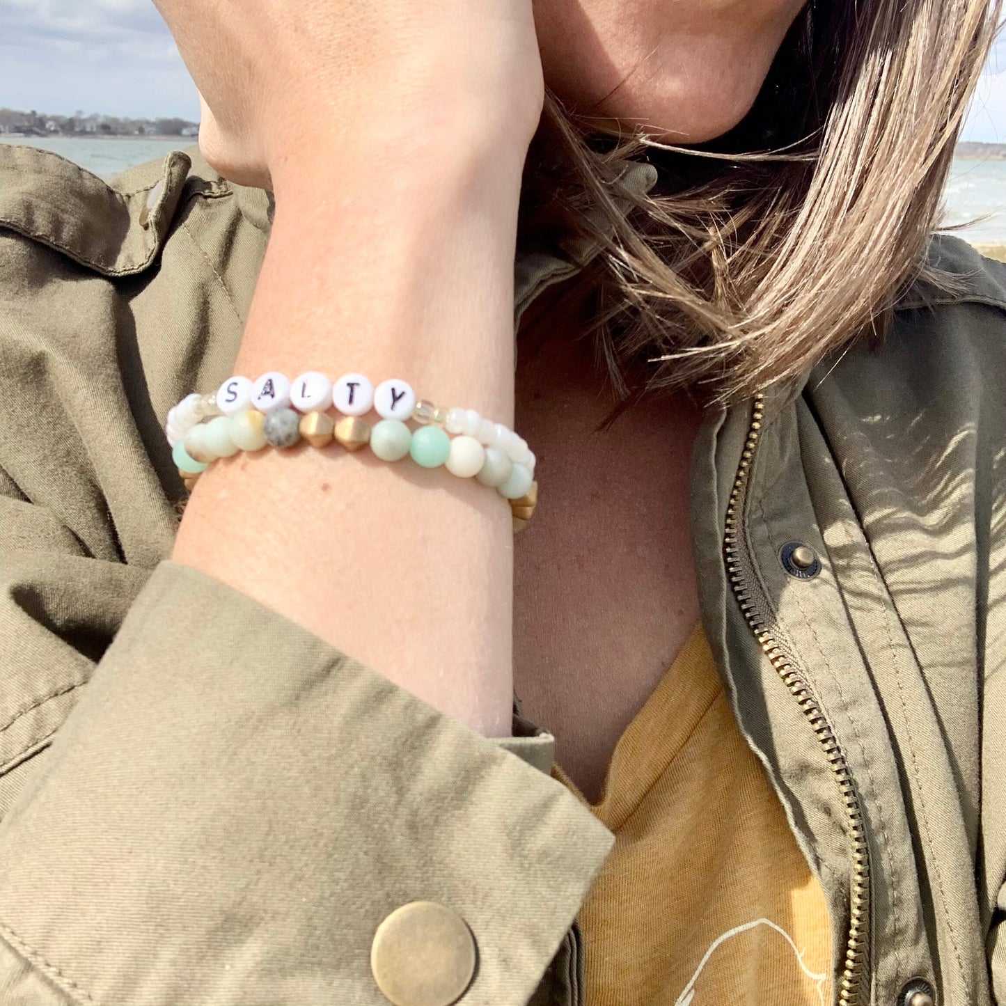 Salty Matte Amazonite Mini Stack