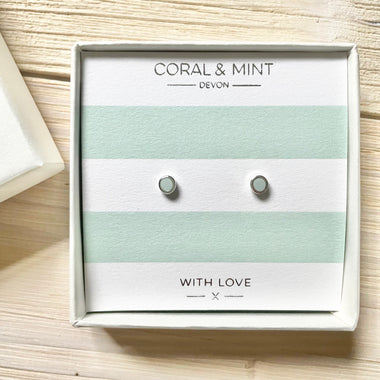 Mini Mint Enamel Studs