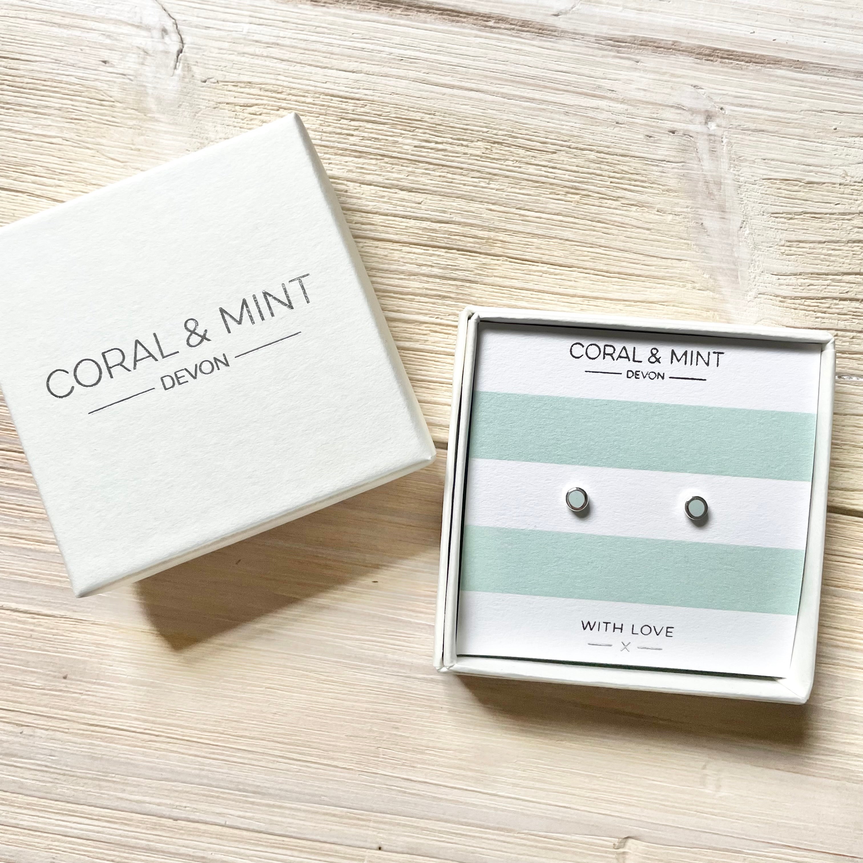 Mini Mint Enamel Studs