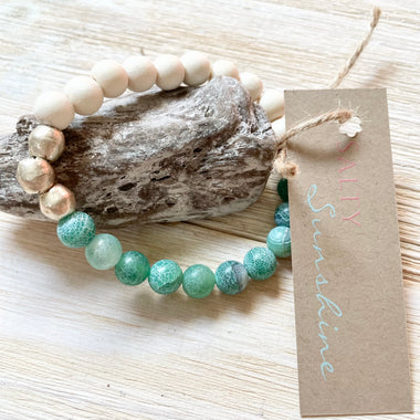 Crackled Agate Beaded Bracelet