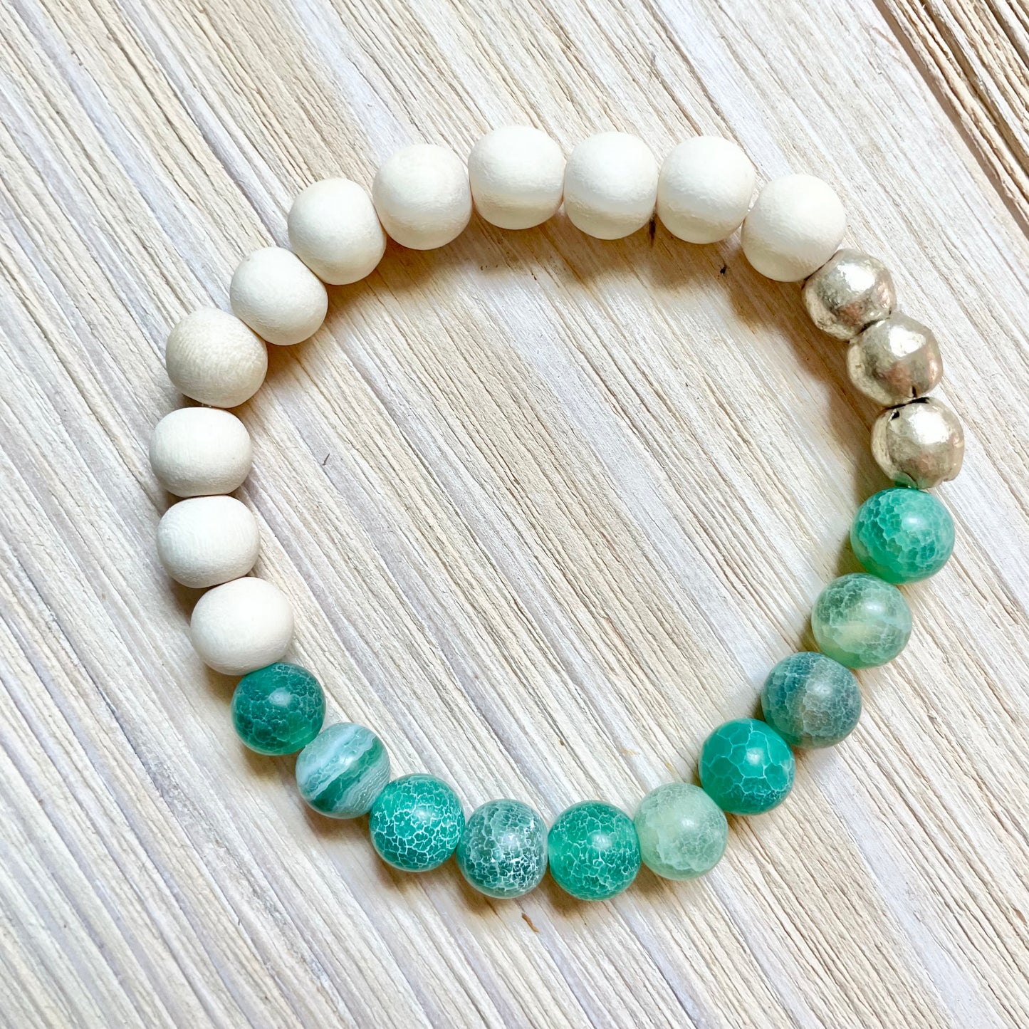 Crackled Agate Beaded Bracelet