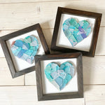 Sea Glass Framed Heart