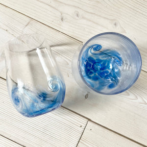 Hand Blown Cape Cod Wave Wine Glass