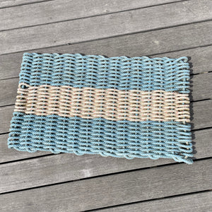 Upcycled Lobster Rope Mat- Light Blue