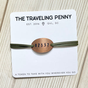 Zip Code Suede Stacking Bracelet