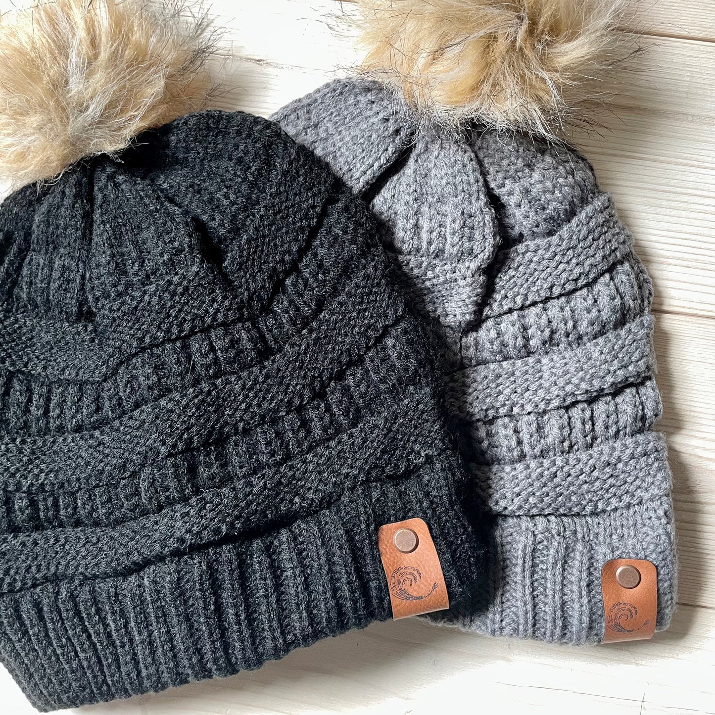 Cable Knit Pom Beanie