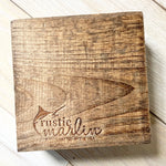 Whale Tail Circle Decorative Wooden Block