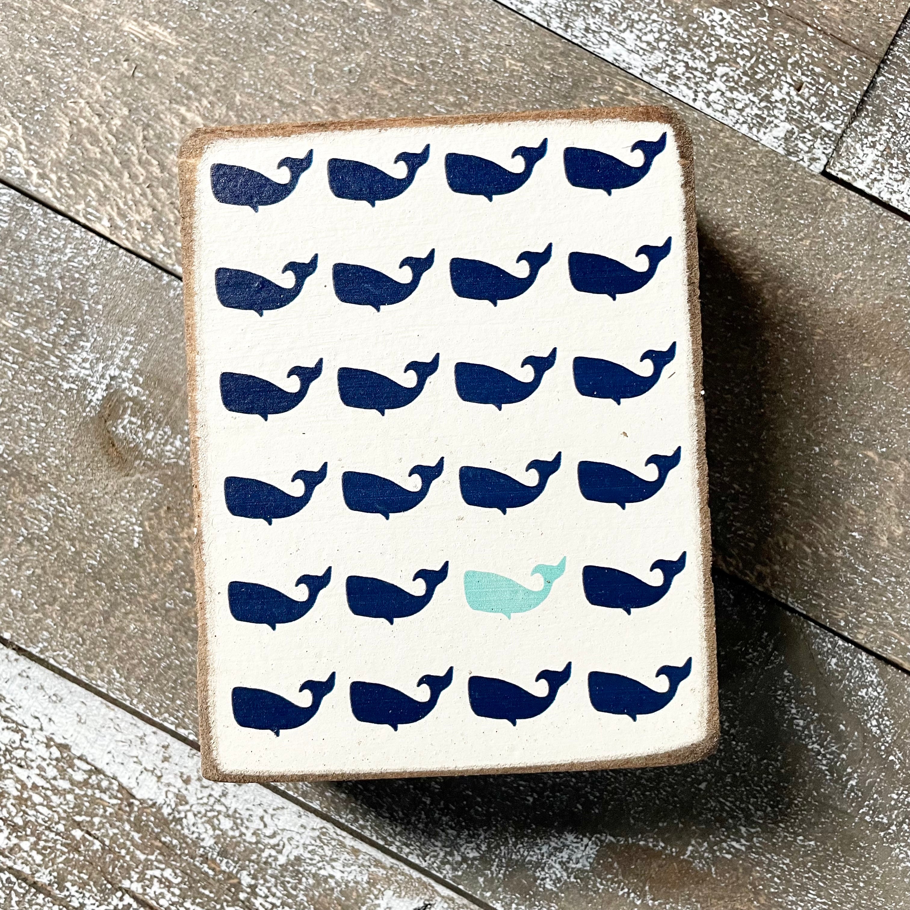 Whale Decorative Wooden Block