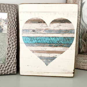 Shiplap Heart Decorative Wooden Block