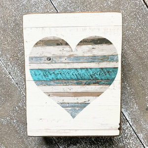Shiplap Heart Decorative Wooden Block