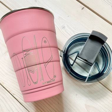 Surfboard Pirani Party Tumbler- Pink