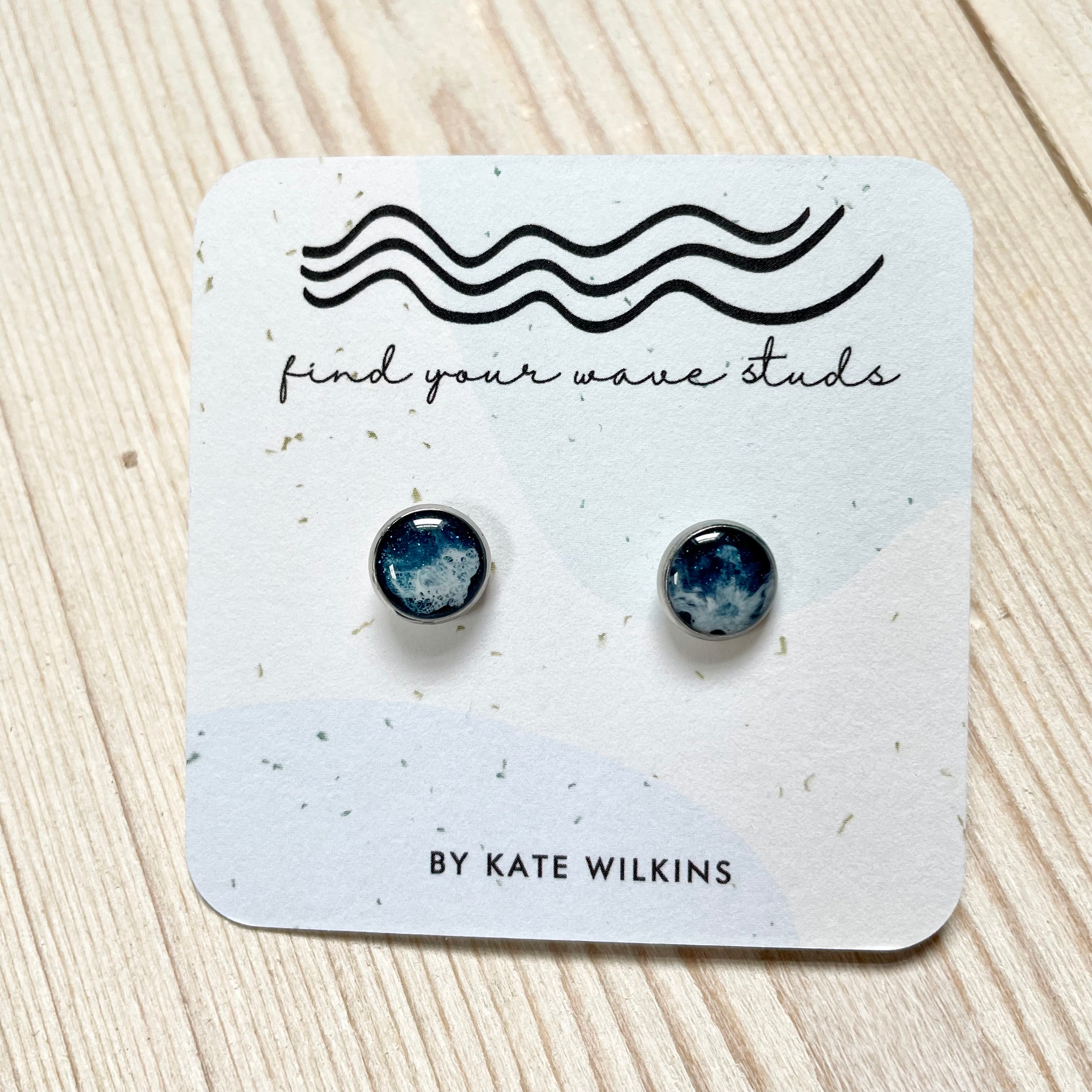 find your wave studs by Kate Wilkins