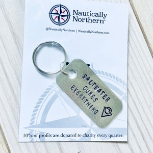 saltwater cures everything keychain