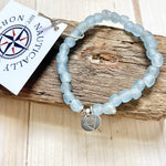 Blue Glass Saltwater Charm Bracelet